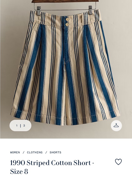 Ralph Lauren Pants - Ralph Lauren vintage Vertical Stripe Cotton Shorts in Blue and Cream